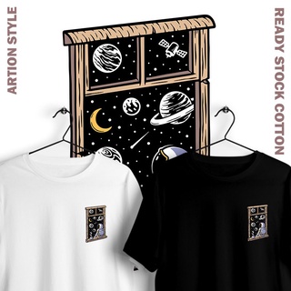 พร้อมส่ง เสื้อยืดแขนสั้น ผ้าฝ้าย ทรงหลวม พิมพ์ลายนักบินอวกาศ Nasa Miss Moon Space แฟชั่นสําหรับผู้ชาย และผู้หญิง