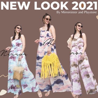 MiRRoRSiSTER’s Cloudy Tie Dye Playsuit #10323.8 ชุดจัมพ์สูทกางเกงขาบาน จั้มสูทขายาว จั้มสูทลายกราฟฟิค ชุดจั้มสูท