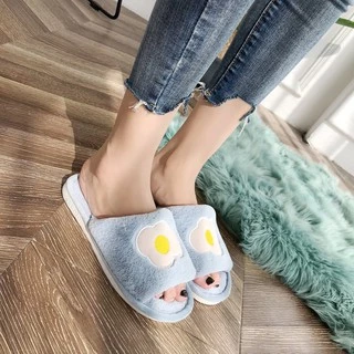 ⚡️ส่งไวจากไทย⚡️(SH-1-06) รองเท้าใส่เดินในบ้าน รองเท้าสลิปเปอร์ slippers ลายผลไม้ ไข่ดาว น่ารักสุดๆ สวมใส่สบาย ขนนุ่มนิ่ม