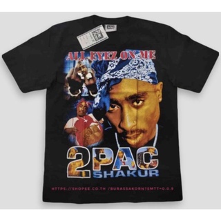 เสื้อยืดผ้าฝ้ายพิมพ์ลายเสื้อ TUPAC งาน Bootleg ไืทยสกินสวยมาก S-4XL