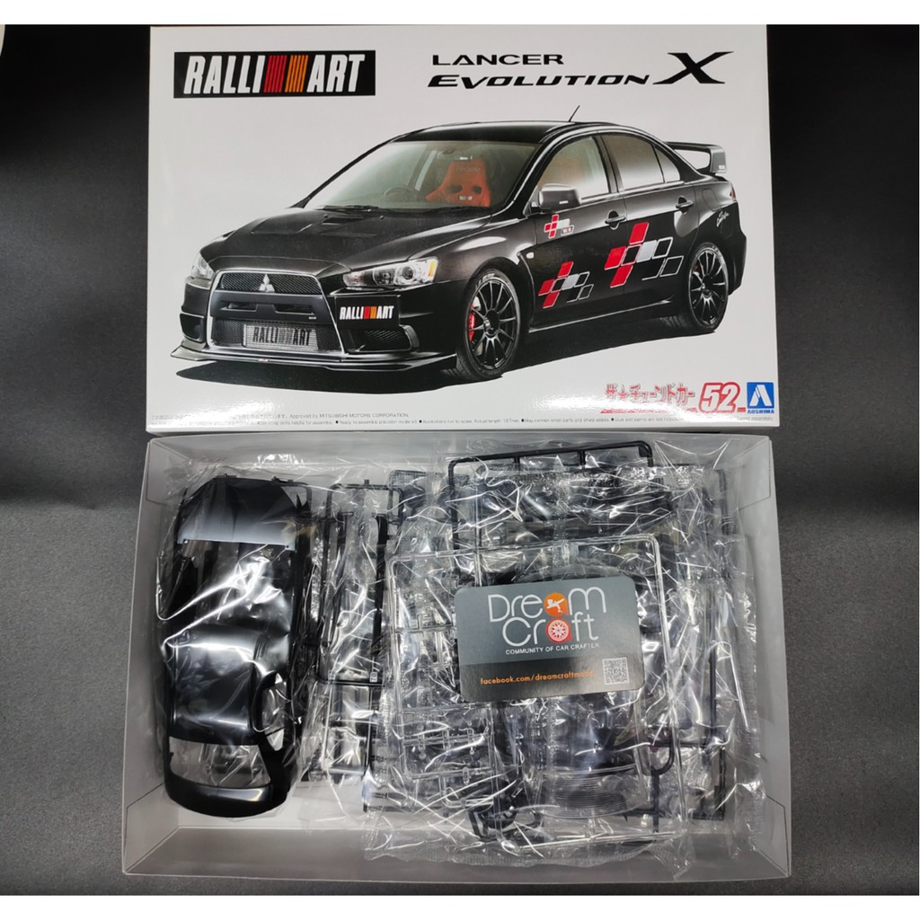 AOSHIMA 1/24 Rally Art CZ4A Lancer EvolutionⅩ '07 MITSUBISHI (โมเดลรถยนต์ Model DreamCraft)