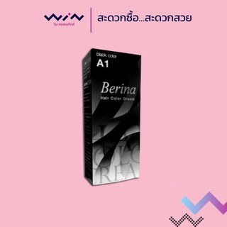 Berina Hair Color เบอรีน่า A1 สีดำ สีย้อมผม ยาย้อมผม ครีมย้อมผม ปิดผมขาว ย้อมผมขาว