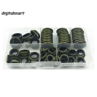 100Pcs Bonded Washer Metal Rubber Oil Drain Plug Gasket Fit Combined Washer Sealing Ring Assortment Kits