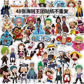 สติกเกอร์ ลายการ์ตูน luffy chopper สําหรับตกแต่งกระเป๋าเดินทาง 48 ชิ้น