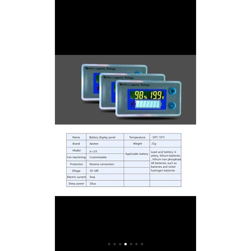 วัดโวลท์ วัดเเบตเตอร์รี่ 0-100v อุปกรณ์วัดแรงดันไฟฟ้า ความจุแบตเตอรี่ ...