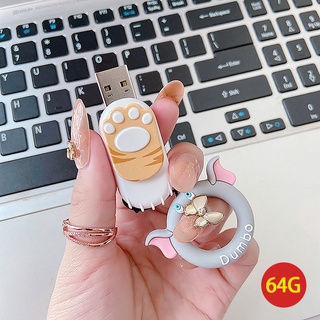 แฟลชไดรฟ์ USB 2.0 ลายการ์ตูนกรงเล็บแมว ความเร็วสูง 4GB 8GB 16GB 32GB 64GB 128GB สําหรับคอมพิวเตอร์ รถยนต์