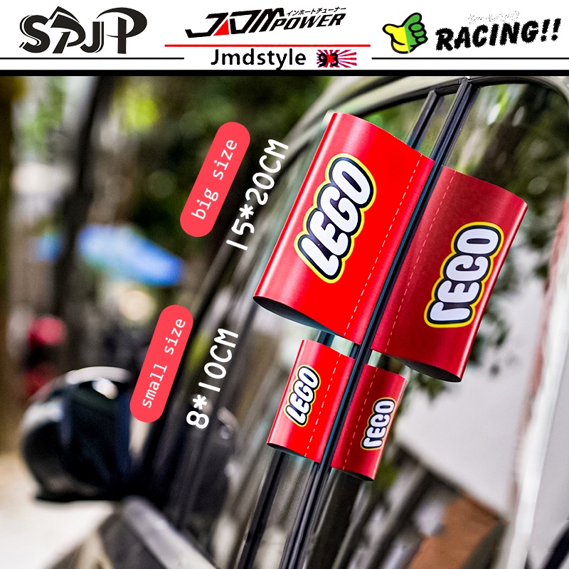ป้ายล้างรถ/รถจักรยานยนต์ Lego Trunk Door Tailgate Creative Unique สติ๊กเกอร์ตกแต่ง