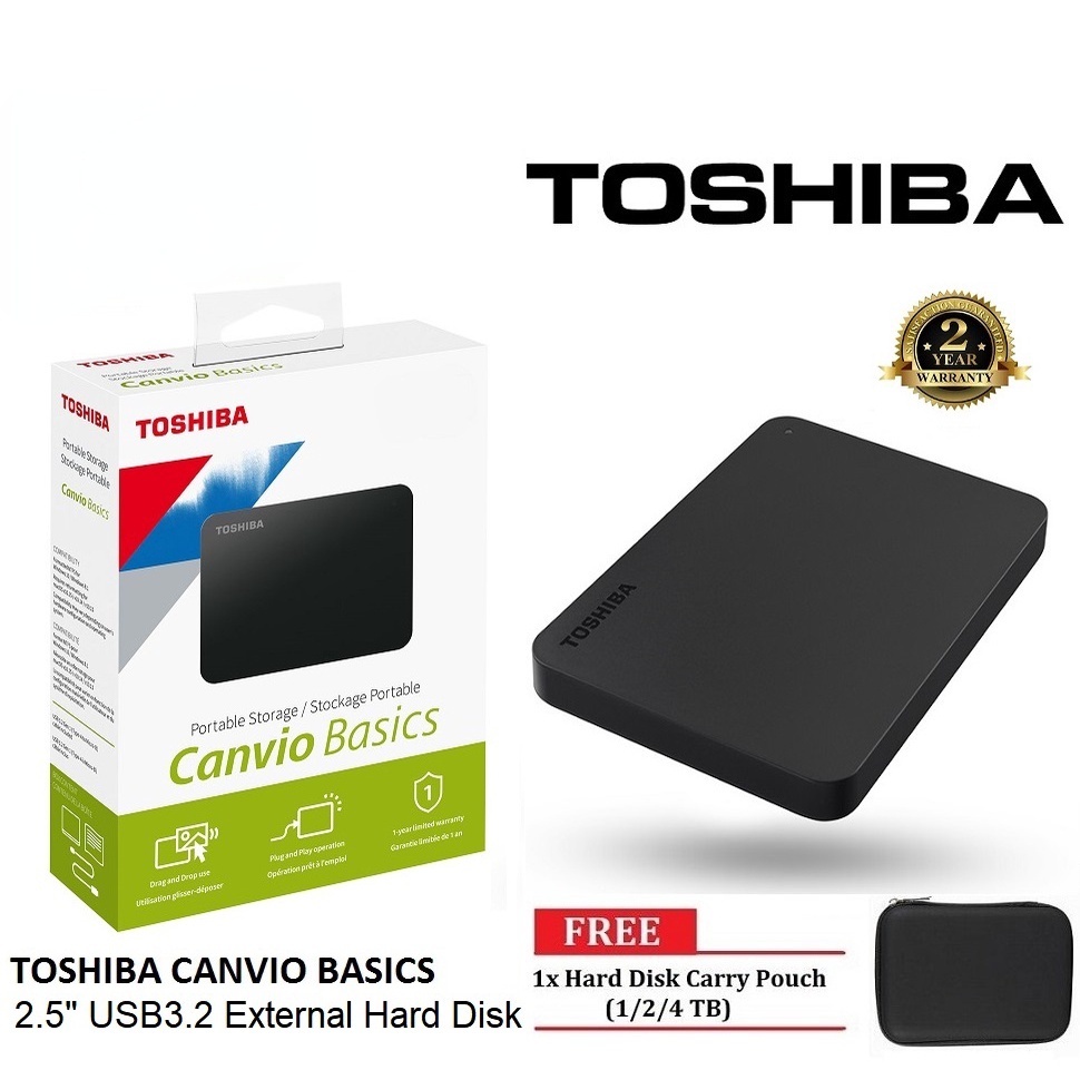 [500GB/1TB/2TB] TOSHIBA CANVIO BASIC 2.5" EXT EXTERNAL HARDDISK HARD DRIVE SUPERSPEED USB3.2 PORTABLE HARD DISK