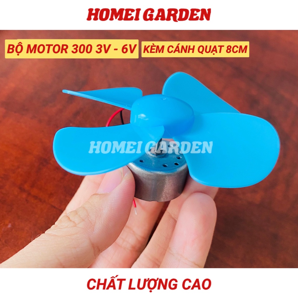 ชุดมอเตอร์ 300 3V - 6V พร้อมใบพัด 8 ซม. เพื่อทําพัดลม DIY - HM0059