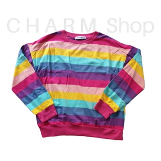 👕เสื้อยืดผ้าเด้ง  แขนยาว 🌈 สีรุ้ง