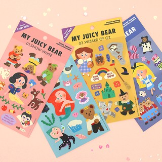 Juicy Bear Sticker (Fairytale) สติ๊กเกอร์น้องหมี แบรนด์ Second Mansion จากเกาหลี ของแท้