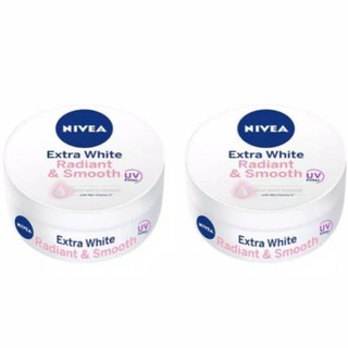 NIVEA Extra White Radiant &amp; Smooth 100ml. (2กระปุก) นีเวีย เอ็กซตร้า ไวท์ เรเดียน แอนด์ สมูธ ครีมบำรุงผิวหน้าและผิวกาย