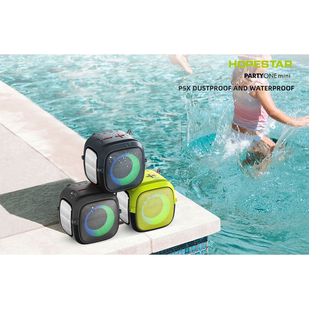 SY-Hopestar party one mini ลำโพงบลูทูธแบบพกพา เสียงดี เบสหนัก เชื่อม2ตัวได้ มีไฟ ของแท้100%