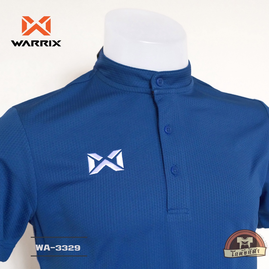 WARRIX เสื้อโปโล คอจีน WA-3329 สีน้ำเงิน BB วาริกซ์ วอริกซ์ ของแท้ 100%
