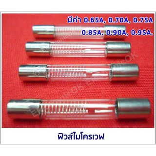 ราคาฟิวส์ไมโครเวฟ 4cm. 5KV ค่า 0.65A-0.95A. (1ชิ้น)