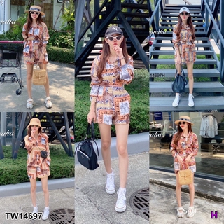 Selected4you พร้อมส่ง Set เสื้อเชิ้ตแขนยาว กางเกงขาสั้น ลายม้าลาย ชุดไปเที่ยวทะเล ชุดไปทะเล