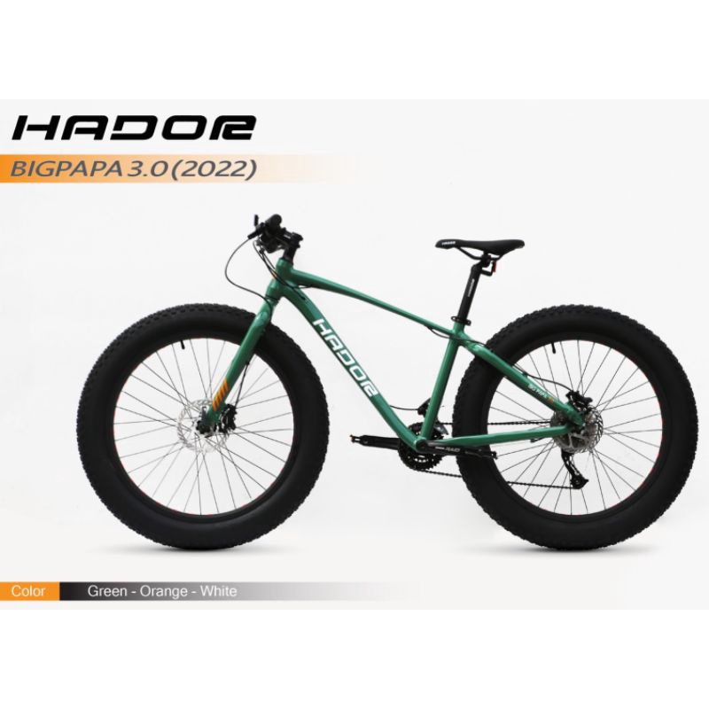 ใหม่ปี2022HADOE BIG PAPA 3.0 จักรยานล้อโตแบรนด์ HADOR ล้อโต 26x4.0 นิ้ว เกียร์ SHIMANO เฟรมอลูมิเนียมซ่อนสาย