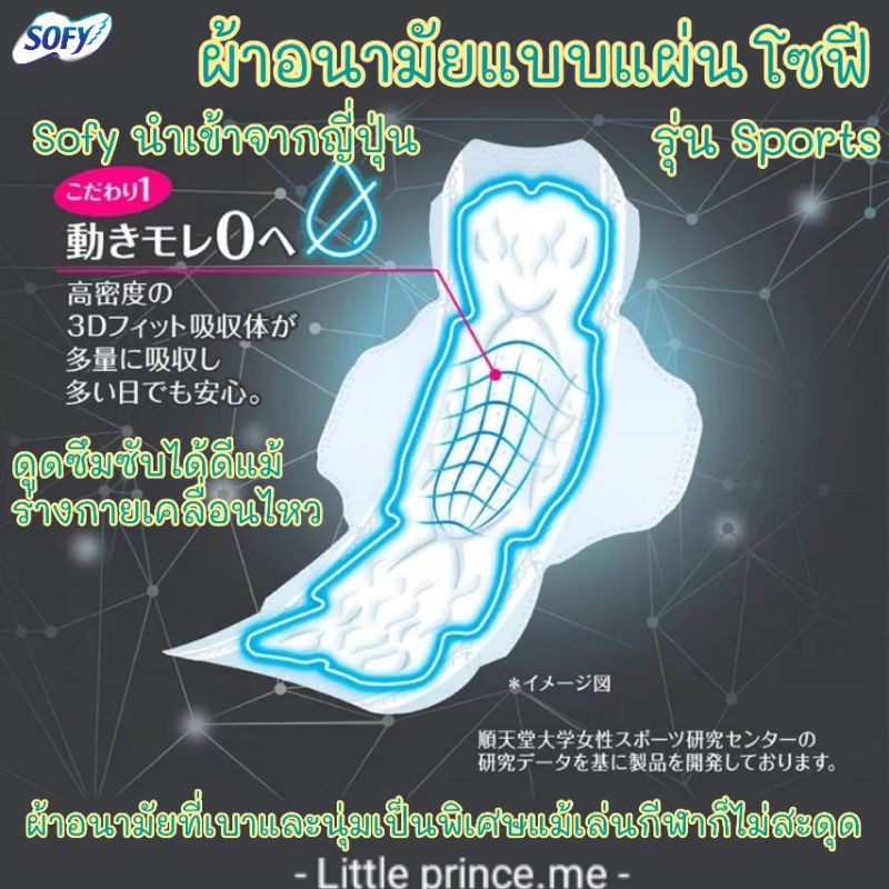 ผ้าอนามัย โซฟี รุ่น Sports Sofy นำเข้าจากญี่ปุ่น ห่อใหญ่ ผ้าอนามัยแบบแผ่น เบาและนุ่มเป็นพิเศษเล่นกีฬาก็ไม่สะดุด พร้อมส่ง ราคา ถูกที่สุด ดีลบีเคเค แกลเลอรีภาพที่ 5