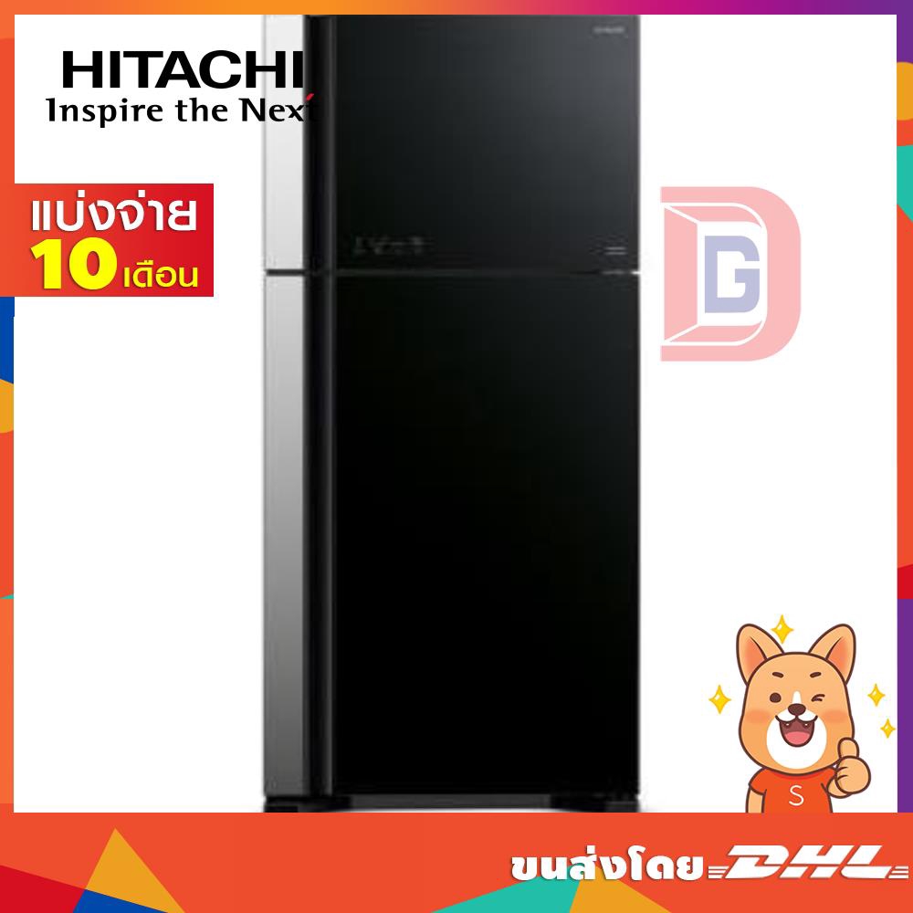 HITACHI ตู้เย็น 2ประตู ขนาด 460ลิตร 16.3คิว สีกระจกดำ รุ่น R-VG450PDX GBK (16067)