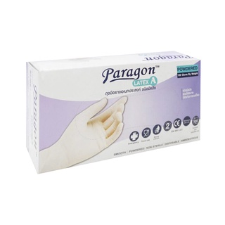 ✨ขายดี✨ PARAGON ถุงมือยาง Latex รุ่น แบบมีแป้ง ไซส์ S (แพ็ค 100 ชิ้น) สีขาว 🚚พิเศษ!!✅