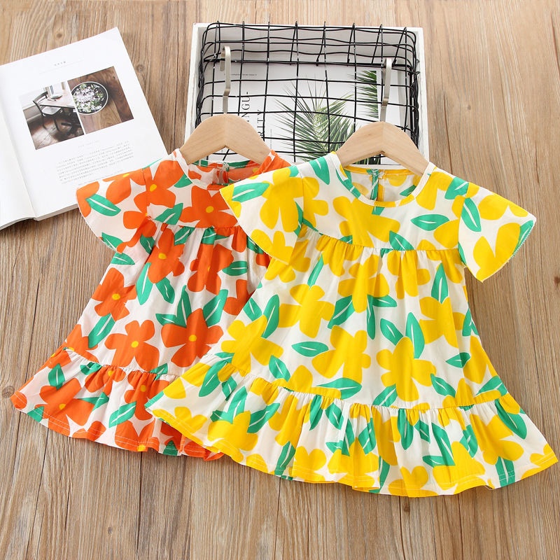 ชุดกระโปรงเด็กลายดอกไม้ ชุดกระโปรงสำหรับเด็กผู้หญิง ชุดเดรสสั้นลายดอกไม้ราคาขายส่ง - รูปที่ 3