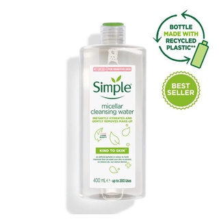 ซิมเพิล ไมเซลลาร์ คลีนซิ่ง วอเตอร์ Simple Kind to Skin Micellar Cleansing Water 400ml.