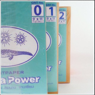 [แบบยกโหล (12 แผ่น)] กระดาษทรายขัดไม้ รุ่น Extra Power ตราจระเข้ 3 ดาว