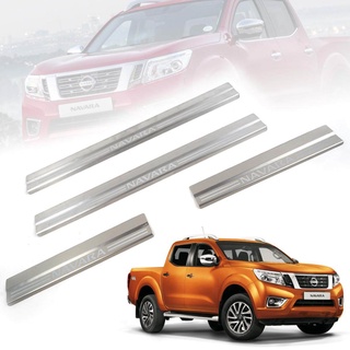 ชายบันได กันรอยชายบันได สคัพเพลท สแตนเลส รุ่น นิสสัน นาวาร่า NISSAN NAVARA NP300 ปี 2015 - 2019 สีโครเมี่ยม 4 ชิ้น T7