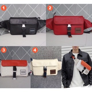 Coach 1043 88312 Pacer Belt Crossbody With Patch Men กระเป๋าเข็มขัดเอวกระเป๋าคาดหน้าอก Beg