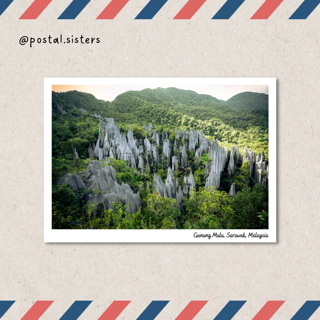 โปสการ์ด Gunung Mulu Sarawak A6 โพสต์การ์ด UNESCO โปสการ์ด Poskad