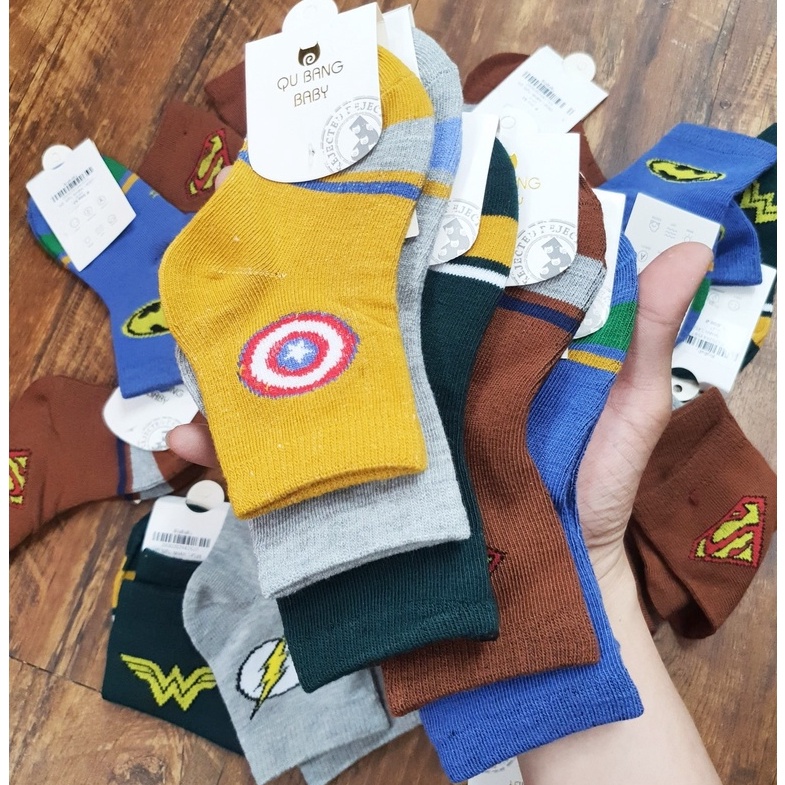 MARVEL SUPERMAN SOCKS FOR BOYS 1-8T - BIGBABYSHOP
