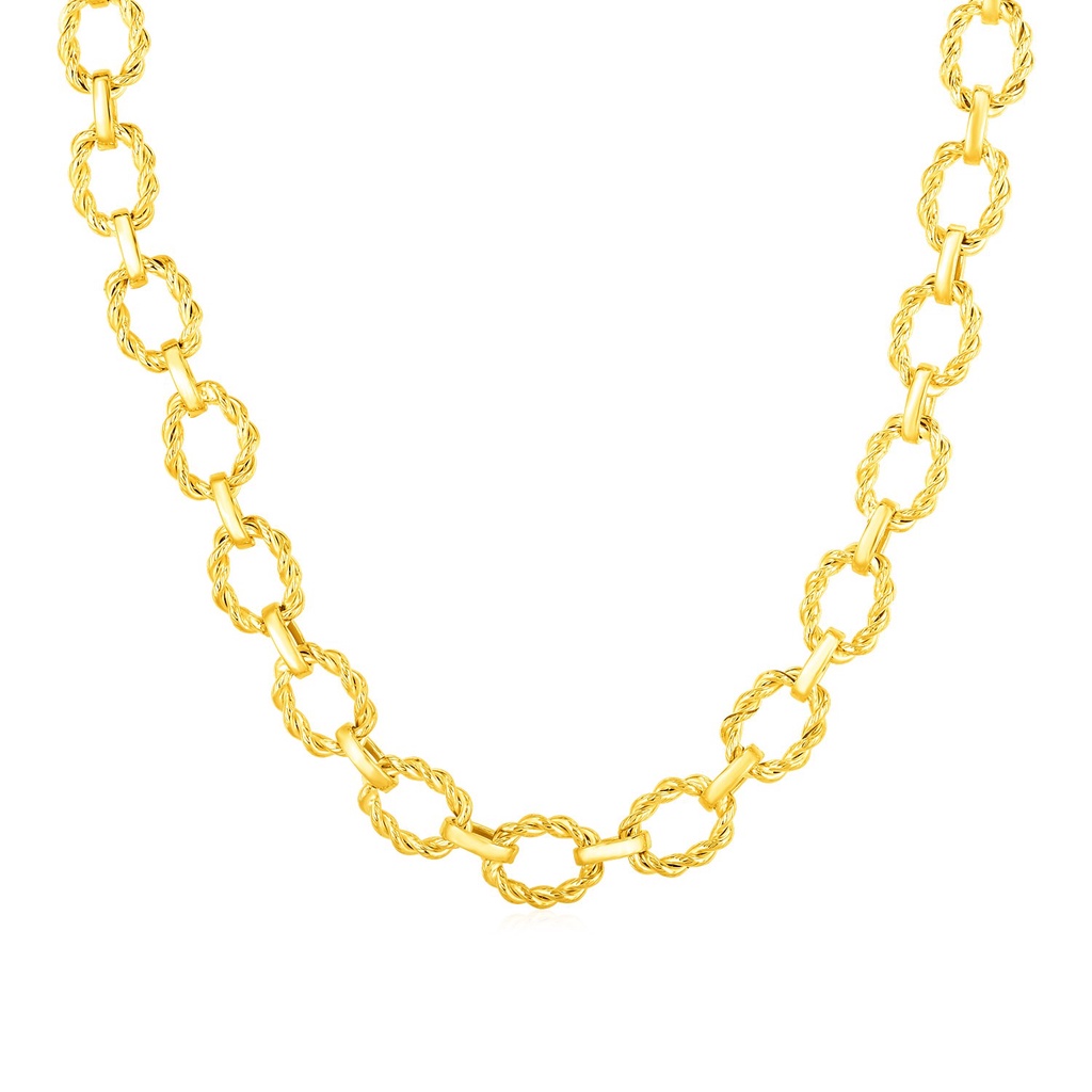 Nathalias NY สร้อยคอทองคำแท้ 14k รูปทรง Twisted Oval14kYellow Gold Twisted Oval Link Necklace