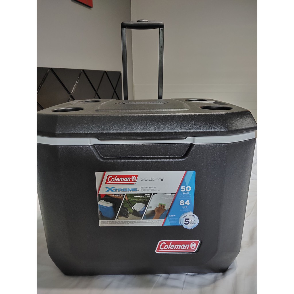 Coleman ถังน้ำแข็ง ขนาด 50 QT สีดำ  XTREME มีล้อลาก / กระติกน้ำแข็ง / cooler box