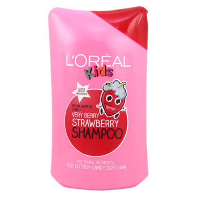 L'Oreal Kids Extra Gentle 2-in-1 Strawberry Smoothy Shampoo แชมพูสระผมเด็ก สูตรผมนุ่มลื่น พร้อมกลิ่นหอมหวานน่ารัก