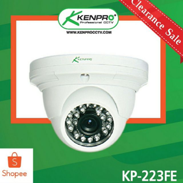 กล้องวงจรปิด kenpro รุ่น kp-223fe ความละเอียด 420tvl,ir20m.lenf3.6mmสีขาว
