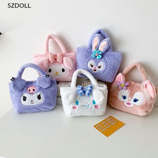 [cxSZDOLL]  Kawaii Cinnamoroll Sanrio Plush Bag My Melody Anime Handbags Kuromi Plushie Bags  DOM