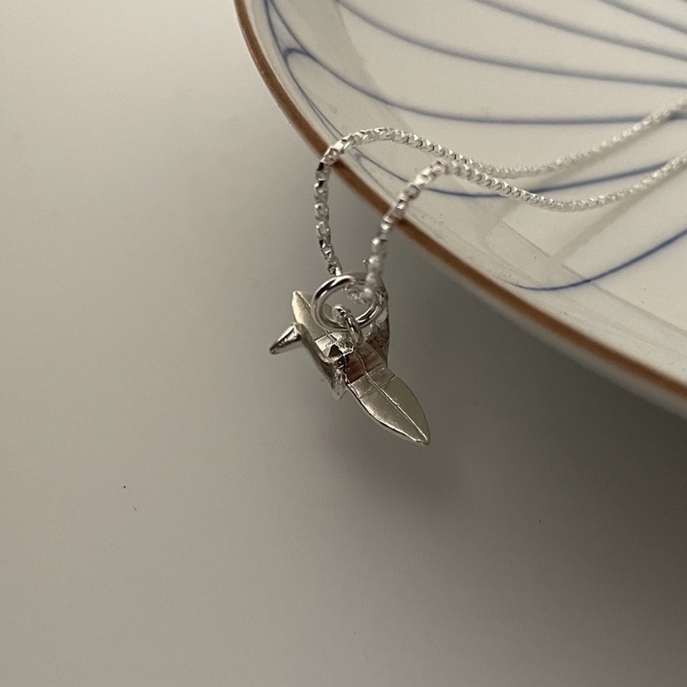 Marbella.bkk สร้อยคอเงินแท้ จี้นกกระดาษพับ รุ่น Origami Necklace