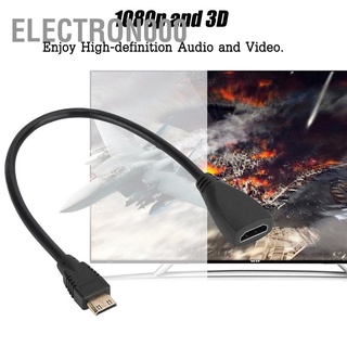 Electron000 Hdmi Female To Mini Hmdi Male อะแดปเตอร์แปลงสายเคเบิ้ล 1080P 3D ความเร็วสูง