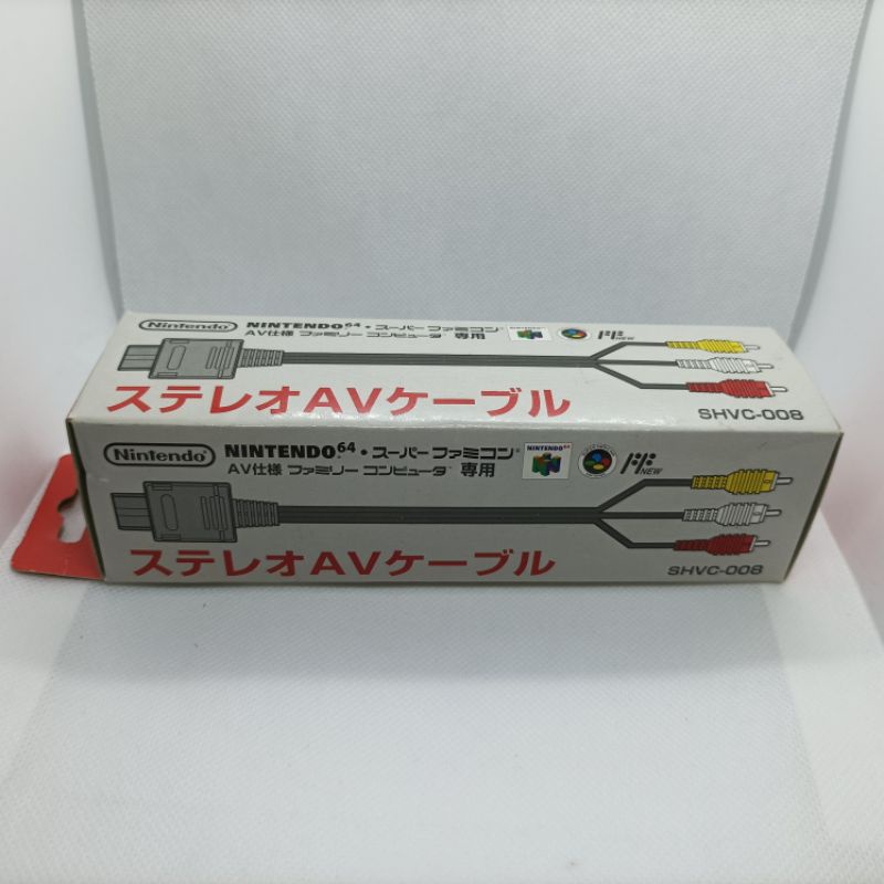 สายสัญญาณภาพสำหรับเครื่องเกมงานกล่องแท้ | AV cable rca for Nintendo FC(AV) SFC SNES N64 GC | ใช้งานปกติ