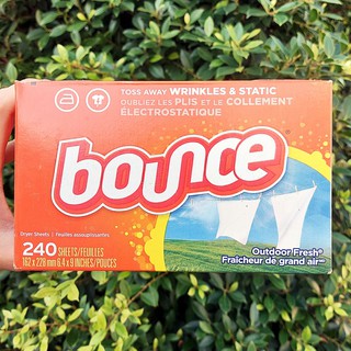 แผ่นอบผ้า ลดรอยยับ กลิ่นหอมสดชื่น Outdoor Fresh Fabric Softener Dryer Sheets 240 sheets (Bounce®)