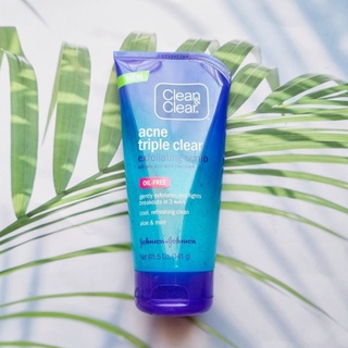 (Clean &amp; Clear®) Acne Triple Clear Exfoliating Scrub 141 g คลีน แอนด์ เคลียร์ สครับ สำหรับผิวหน้า