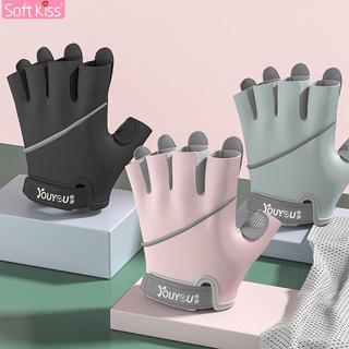 Softkiss ถุงมือออกกำลังกาย สำหรับผู้ชายและผู้หญิง ถุงมือฟิตเนส fitness gloves มี 3 สี S M L ยกน้ำหนัก ปั่นจักรยาน ถุงมือ