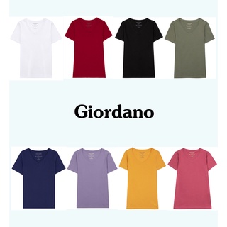 เสื้อยืดคอวีผู้หญิง จากช้อปแท้ Giordano