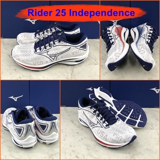 Mizuno Wave Rider 25 Independence Limited Edition ทีม USA รองเท้าวิ่งออกกำลังกาย สีสวย นุ่มใส่สบายเท้า เบา J1GC215219