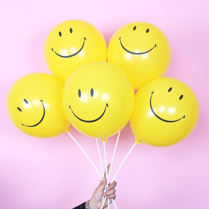 ลูกโป่งหน้ายิ้ม ยิ้มสีเหลือง [10ใบ]ยิ้มกว้างสีเหลือง พร้อมส่ง ร้านไทย