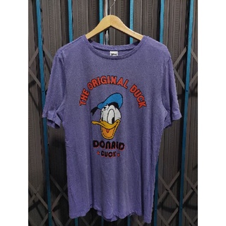 เสื้อยืดผ้าฝ้ายพิมพ์ลายขายดี เสื้อยืด มือสอง พิมพ์ลาย Donald DUCK DISNEY ของแท้