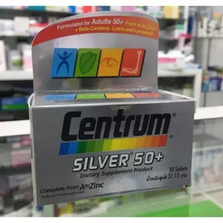 Centrum SILVER 50+ A to Zinc + Beta-Carotene Lutien 30เม็ด