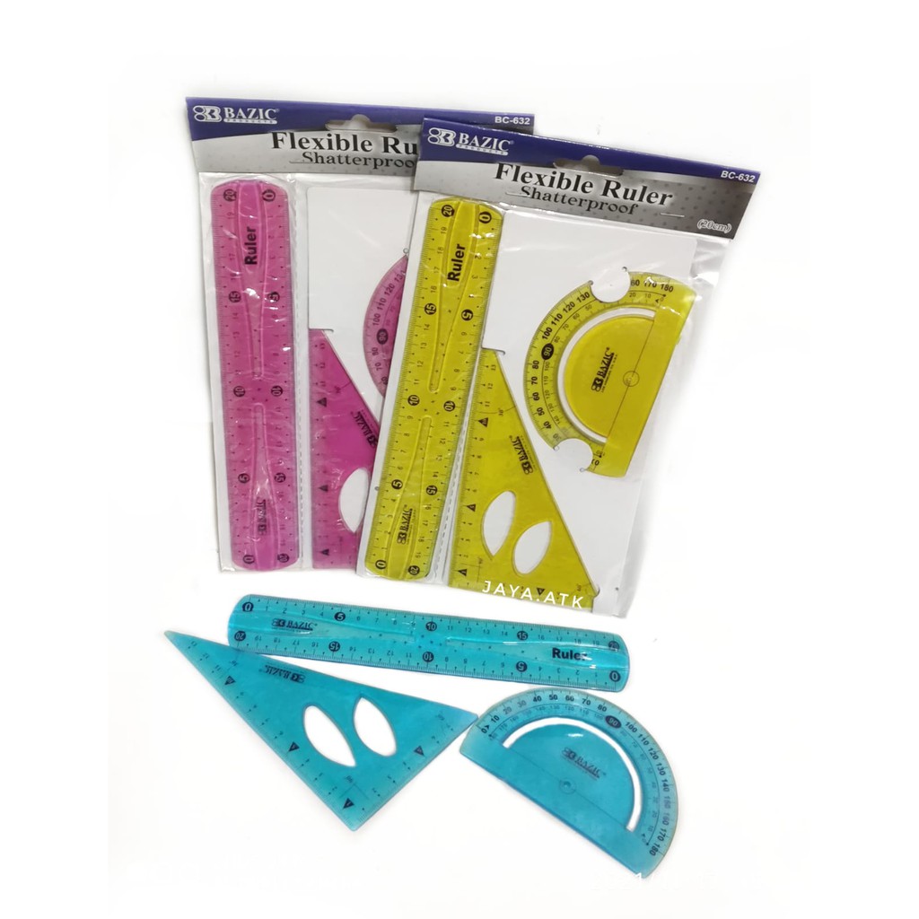 RULER RULER ชุด 20 ซม. FLEXIBLE FLEXIBLE TRIANGLE RULER BC-632