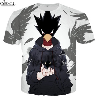 เสื้อยืดแขนสั้น พิมพ์ลายอนิเมะ Boku No Hero Academia Tokoyami 3 มิติ สไตล์ญี่ปุ่น สําหรับผู้หญิง และผู้ชาย