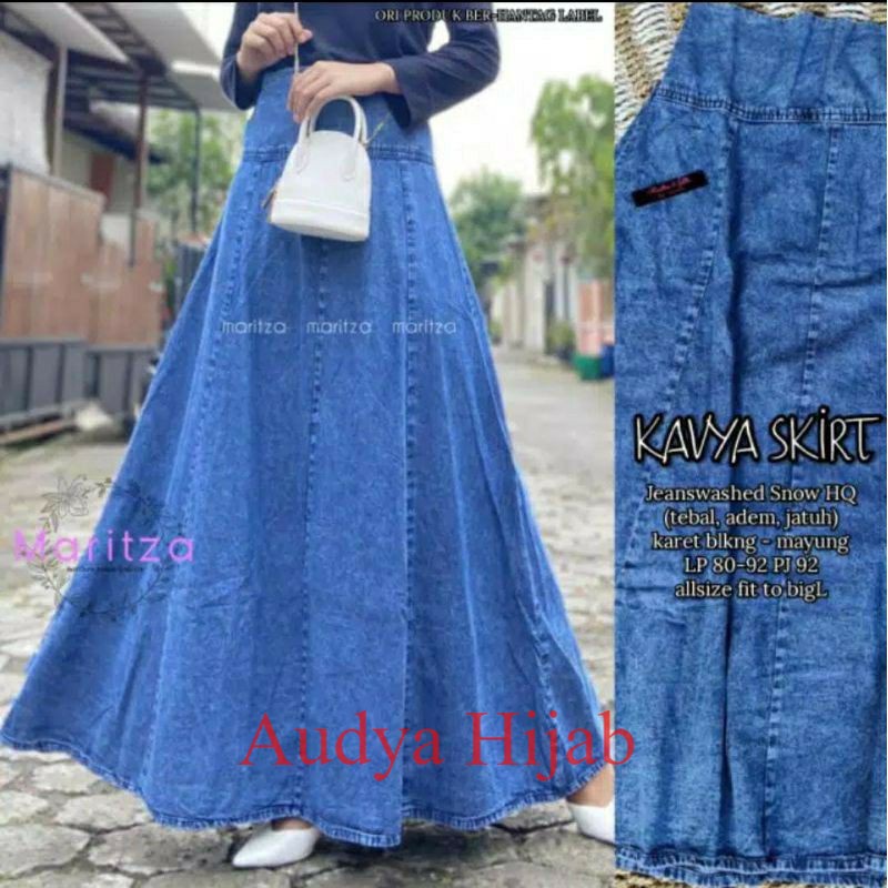 กระโปรง KAVYA | กระโปรงยีนส์หัก 8 Eight by Maritza
